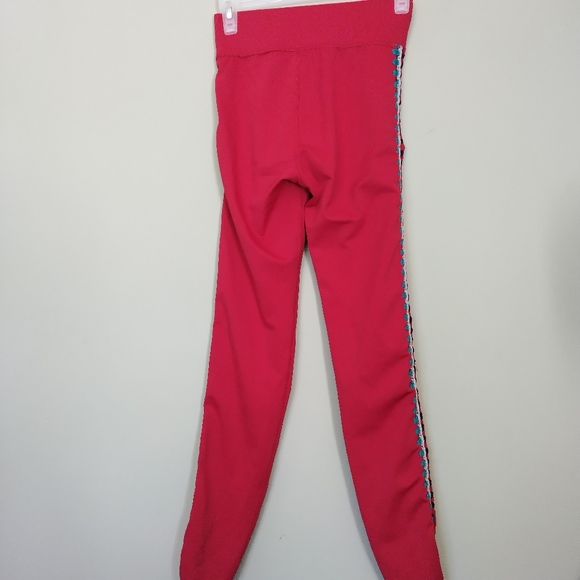 Carbon38 Womens XS Red Crochet Side Seam High Waisted Leggings - Picture 8 of 11